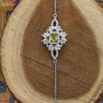 دستبند زبرجد الماس تراش نقره زنانه طرح صالحه - Image 2