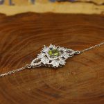 دستبند زبرجد الماس تراش نقره زنانه طرح صالحه - Image 3