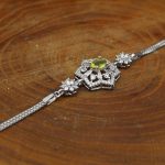 دستبند زبرجد الماس تراش نقره زنانه طرح ثمین - Image 3