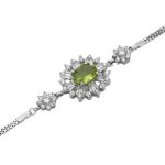 دستبند زبرجد الماس تراش نقره زنانه طرح فارا