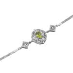 دستبند زبرجد الماس تراش نقره زنانه طرح مه آفرید