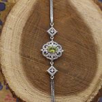 دستبند زبرجد الماس تراش نقره زنانه طرح مه آفرید - Image 2