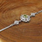 دستبند زبرجد الماس تراش نقره زنانه طرح مه آفرید - Image 3