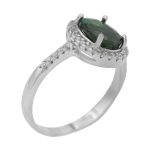 انگشتر زمرد الماس تراش نقره زنانه طرح پناه