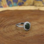 انگشتر زمرد الماس تراش نقره زنانه طرح پناه - Image 2