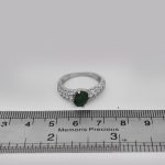 انگشتر زمرد الماس تراش نقره زنانه طرح ختن - Image 3