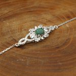 دستبند زمرد الماس تراش نقره زنانه طرح سریه - Image 2