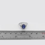 انگشتر یاقوت کبود الماس تراش نقره زنانه طرح سینره - Image 4