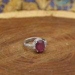 انگشتر یاقوت سرخ الماس تراش نقره زنانه طرح نیکادل - Image 2