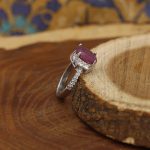 انگشتر یاقوت سرخ الماس تراش نقره زنانه طرح نیکادل - Image 3