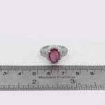 انگشتر یاقوت سرخ الماس تراش نقره زنانه طرح آبشار - Image 4