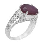 انگشتر یاقوت سرخ الماس تراش نقره زنانه طرح هدیش