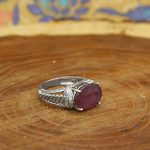 انگشتر یاقوت سرخ الماس تراش نقره زنانه طرح هدیش - Image 2