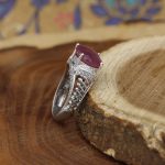 انگشتر یاقوت سرخ الماس تراش نقره زنانه طرح هدیش - Image 3