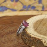 انگشتر یاقوت سرخ الماس تراش نقره زنانه طرح صوفیا - Image 2