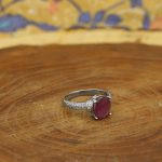 انگشتر یاقوت سرخ الماس تراش نقره زنانه طرح صوفیا - Image 3