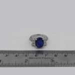 انگشتر یاقوت کبود الماس تراش نقره زنانه طرح مرجان - Image 4