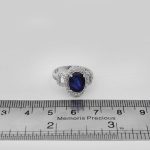 انگشتر یاقوت کبود الماس تراش نقره زنانه طرح تی تی - Image 4