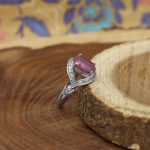 انگشتر یاقوت سرخ الماس تراش نقره زنانه طرح طوطی - Image 2