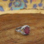 انگشتر یاقوت سرخ الماس تراش نقره زنانه طرح طوطی - Image 3