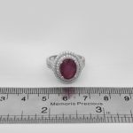 انگشتر یاقوت سرخ الماس تراش نقره زنانه طرح حریر - Image 4