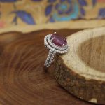 انگشتر یاقوت سرخ الماس تراش نقره زنانه طرح حریر - Image 2