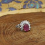 انگشتر یاقوت سرخ الماس تراش نقره زنانه طرح فرزانه - Image 3