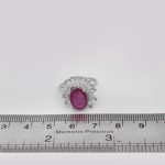 انگشتر یاقوت سرخ الماس تراش نقره زنانه طرح فرزانه - Image 4