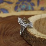 انگشتر الکساندریت الماس تراش نقره زنانه طرح ماه بانو - Image 2