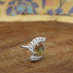 انگشتر الکساندریت الماس تراش نقره زنانه طرح ماه بانو - Image 3