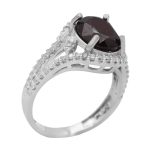 انگشتر گارنت الماس تراش نقره زنانه طرح آسنات