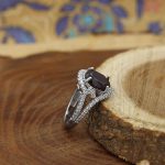 انگشتر گارنت الماس تراش نقره زنانه طرح آسنات - Image 2