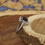 انگشتر گارنت الماس تراش نقره زنانه طرح حلیمه - Image 2