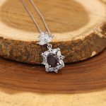 گردنبند گارنت الماس تراش نقره زنانه طرح تهمینه - Image 2