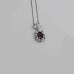 گردنبند گارنت الماس تراش نقره زنانه طرح تهمینه - Image 3