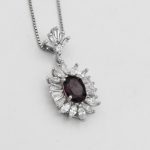 گردنبند گارنت الماس تراش نقره زنانه طرح سارا - Image 3