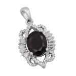 گردنبند گارنت الماس تراش نقره زنانه طرح عطرین