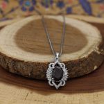 گردنبند گارنت الماس تراش نقره زنانه طرح عطرین - Image 3