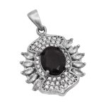 گردنبند گارنت الماس تراش نقره زنانه طرح سما