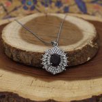 گردنبند گارنت الماس تراش نقره زنانه طرح سما - Image 2