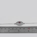 دستبند گارنت الماس تراش نقره زنانه طرح نرگس - Image 3