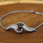 دستبند گارنت الماس تراش نقره زنانه طرح روژان - Image 2