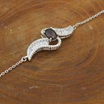 دستبند گارنت الماس تراش نقره زنانه طرح روژان - Image 3