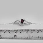 دستبند گارنت الماس تراش نقره زنانه طرح روژان - Image 4