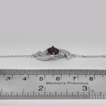 دستبند گارنت الماس تراش نقره زنانه طرح نبات - Image 4