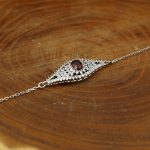 دستبند گارنت الماس تراش نقره زنانه طرح مهرزاد - Image 2