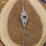 دستبند گارنت الماس تراش نقره زنانه طرح مهرزاد - Image 3