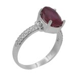 انگشتر یاقوت سرخ الماس تراش نقره زنانه طرح صوفیا