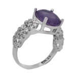 انگشتر آمیتیست الماس تراش نقره زنانه طرح کیانا