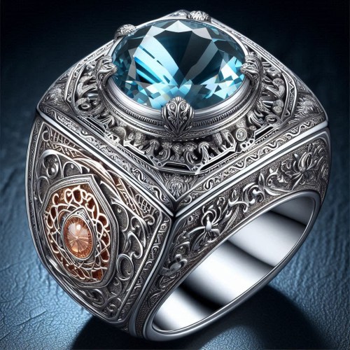 انگشتر فاخر توپاز مردانه ایرانی